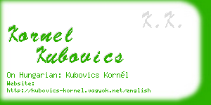kornel kubovics business card